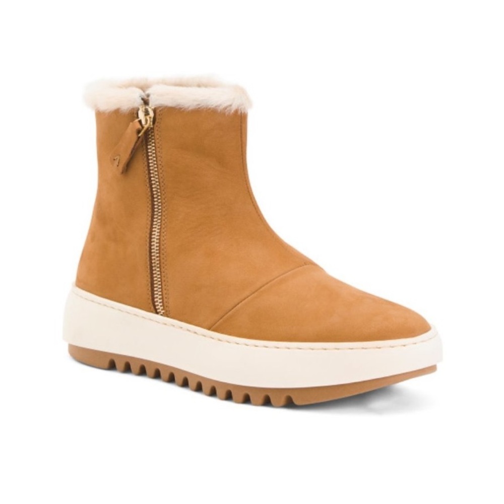 Aquatalia Allison Suede Shearling Bootie Size 8.5 NWT